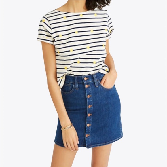 Madewell Button Down Denim Mini Skirt - 24 - Picture 16 of 17